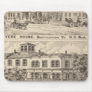 Reverhouse und Crosby Block in Brattleboro Mousepad
