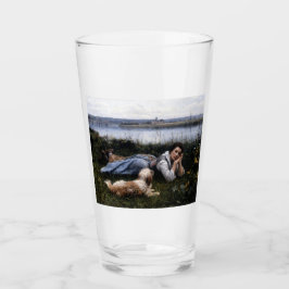 Reverie (Mädchen, die mit ihrem Hund auf der Gras  Glas