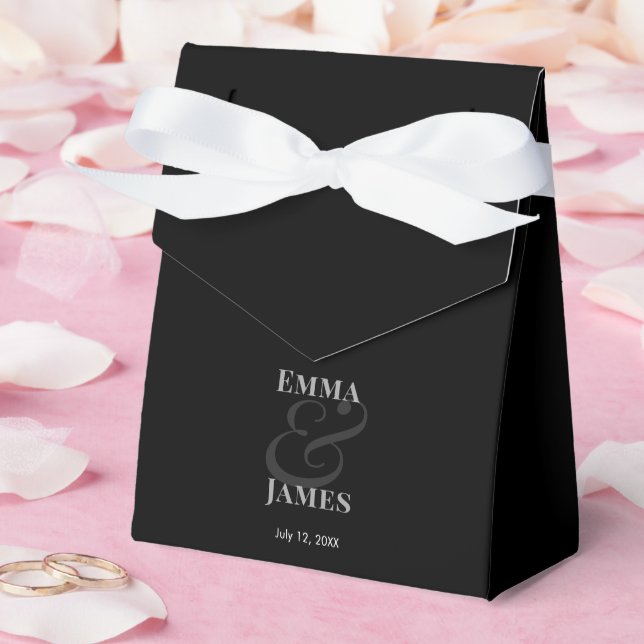REVERSE Black Et-Zeichen Hochzeit | Namen & Datum Geschenkschachtel (Hochzeit)