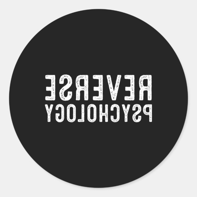 Reverse Psychology Runder Aufkleber (Vorderseite)