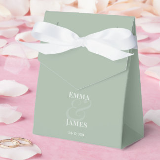 REVERSE Sage Ampersand Hochzeit | Namen & Datum Geschenkschachtel