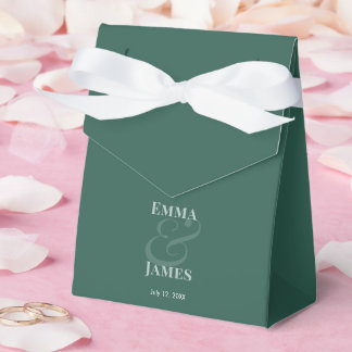 REVERSE Smaragd-Hochzeit Ampersand | Namen & Datum Geschenkschachtel