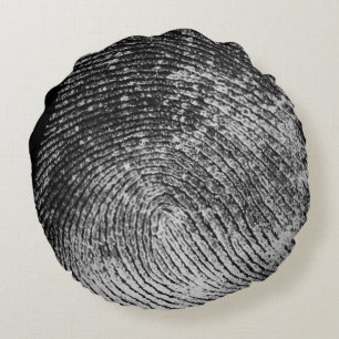 Reversed Loop Fingerprint Round Pillow Rundes Kissen