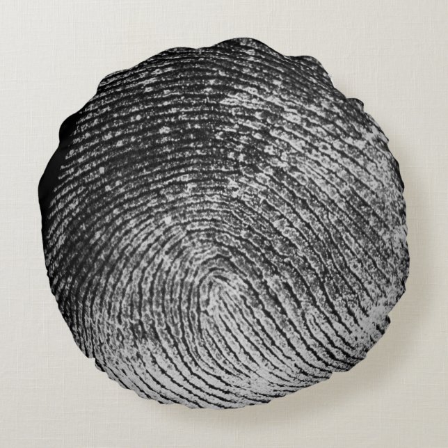 Reversed Loop Fingerprint Round Pillow Rundes Kissen (Rückseite)