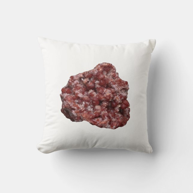 Reversible Andradite Garnet und Calcite Crystal Kissen (Vorderseite)