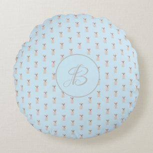 Reversible Baby-Kissen mit Monogramm und Morkie Rundes Kissen