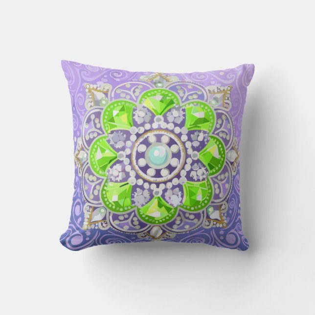 Reversible Boho Mandala Pillow Kissen (Vorderseite)