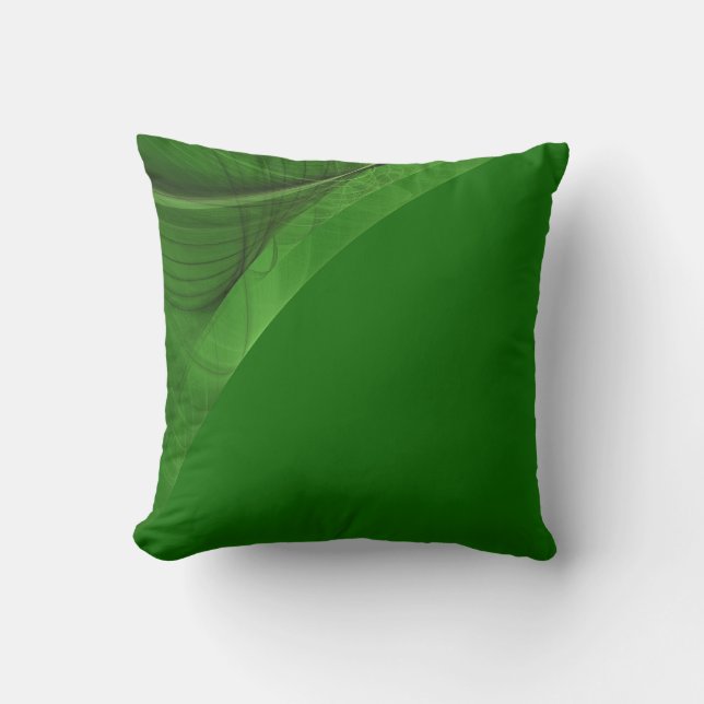 Reversible Bright Gras Grünes Fraktal Kissen (Vorderseite)