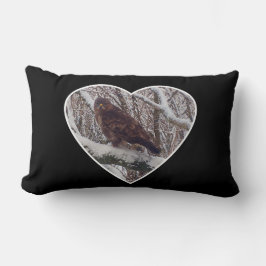 Reversible Buzzard auf der Schneebrücke im Herzen Lendenkissen