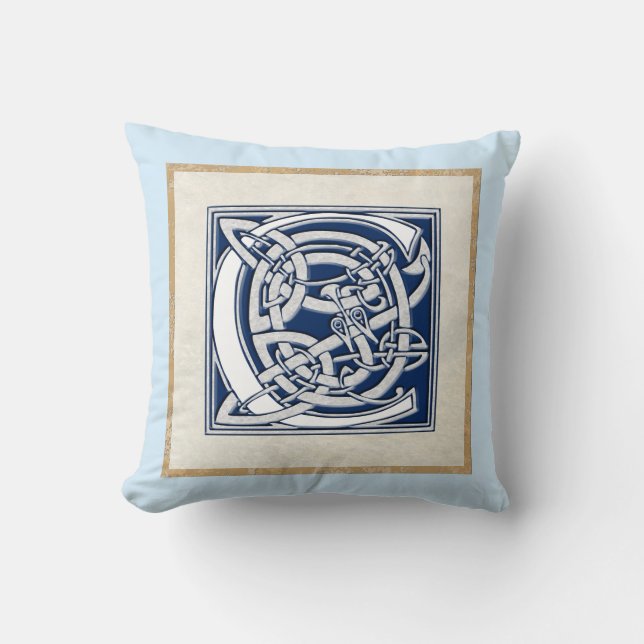 Reversible Celtic C Initial Kissen (Vorderseite)