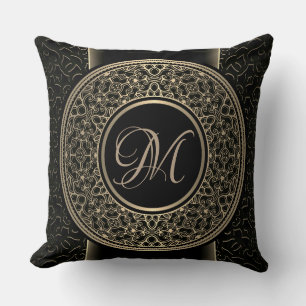 Reversible Chic Gold Medallion Throw Kissen