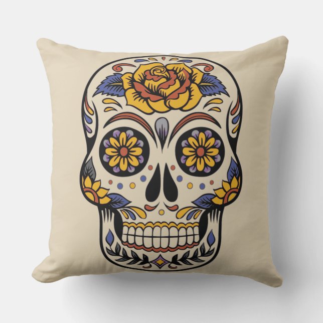 REVERSIBLE DESIGN Day of the Dead Kissen (Vorderseite)
