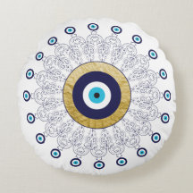Reversible Evil Eye Mandala in Gold weiß und blau