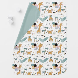 Reversible Giraffen und Palmen Babydecke