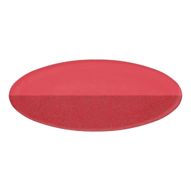 Reversible Halbtextur Tomato Red Oval Abzeichen Namenschild (Vorderseite)