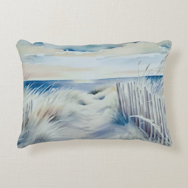 Reversible "Hamptons" Beach Path Accent Pillow Dekokissen (Vorderseite)