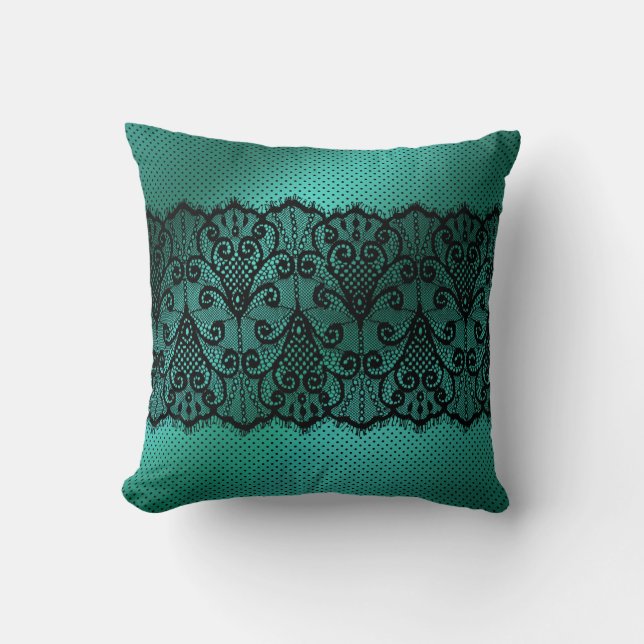 Reversible Jade Lace Decorative Kissen (Vorderseite)