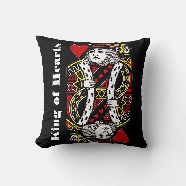 Reversible King of Hearts Design Throw Kissen (Vorderseite)