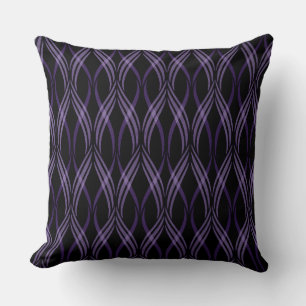 Reversible Lavender Ribbons Throw Kissen