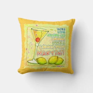 REVERSIBLE Lemon Drop Martini American MoJo Pillow Kissen