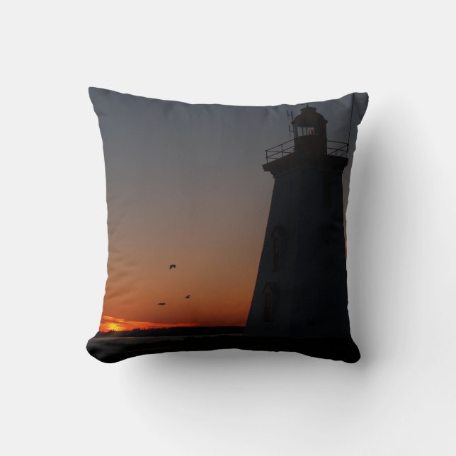 Reversible Lighthouse Sunset Pillow Kissen (Vorderseite)