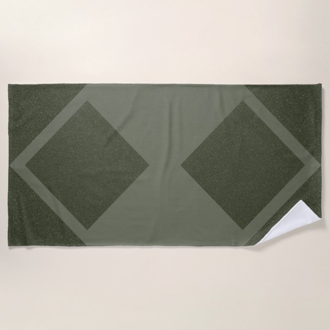 Reversible Look Diamond Beach Handtuch - Moos Gree (Vorderseite)