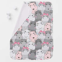 Reversible Niedliche Hippos Babydecke