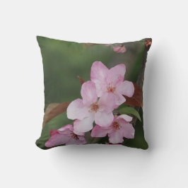 Reversible Pink Crab Apple Blossom Pillow Kissen