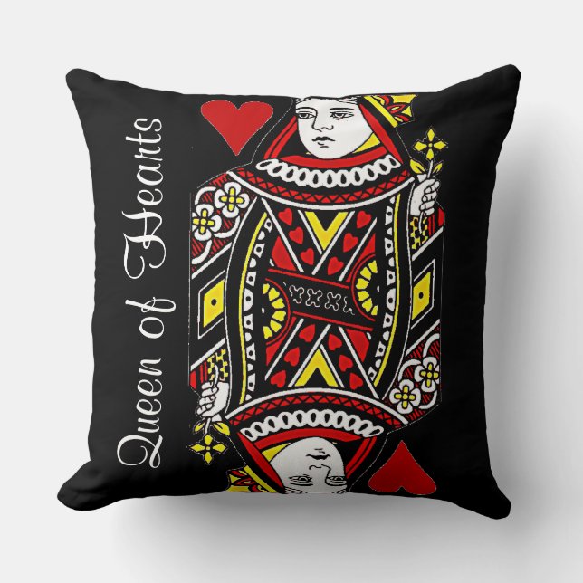 Reversible Queen of Hearts Design Throw Kissen (Vorderseite)