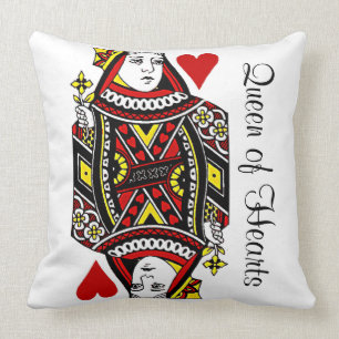 Reversible Queen of Hearts Design Throw Kissen