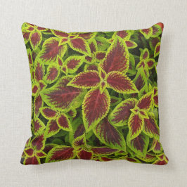 Reversible Red and Chartreuse Coleus Blätter Pillo Kissen