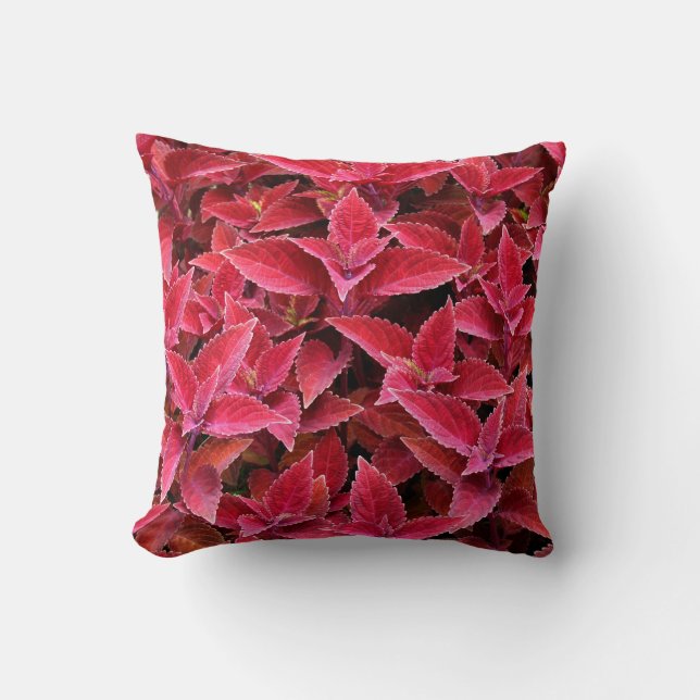 Reversible Red Coleus Blätter Kissen (Vorderseite)