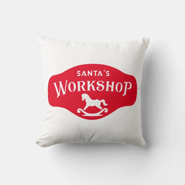 Reversible Santa's Workshop Kissen (Vorderseite)