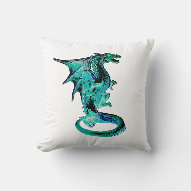 Reversible Sea Blue Dragon Kissen (Vorderseite)
