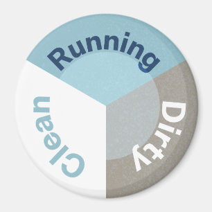 Reversible Spülmaschine läuft sauber, dunkelblau Magnet