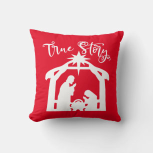 Reversible True Story Nativität Kissen