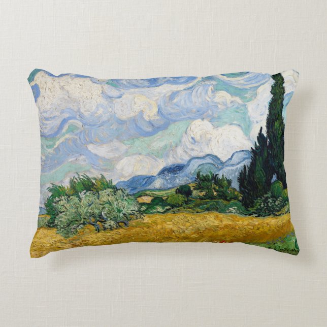 Reversible Van Gogh Wheat Field mit Cypressen Dekokissen (Vorderseite)
