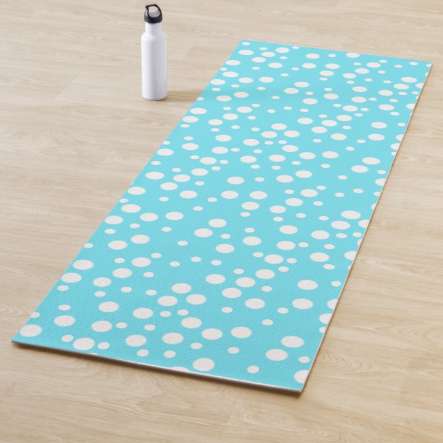 Reversible weiße Punkte auf Türkis, rosa Yoga Mats Yogamatte (Beispiel)