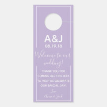 Reversible Welcome & DND Lavender Wedding Tag