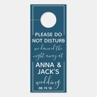 Reversible Welcome & DND Navy Wedding Tag Türanhänger