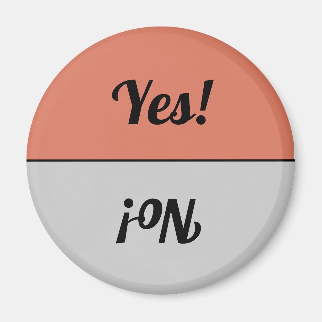 Reversible Yes & No Coral Gray Geschirrspülmaschin Magnet (Vorne)