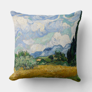 Reversibles Van Gogh Weizenfeld mit Zypressen Kissen