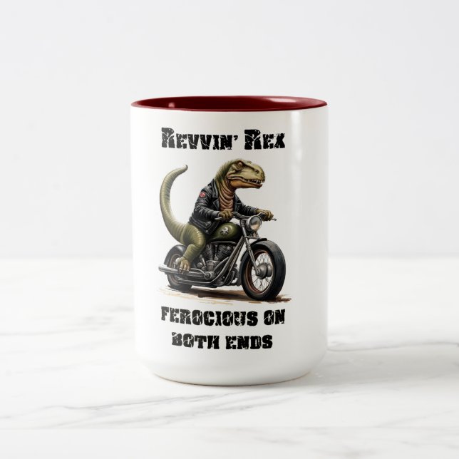 Revin' Rex Dinosaur Zweifarbige Tasse (Mittel)