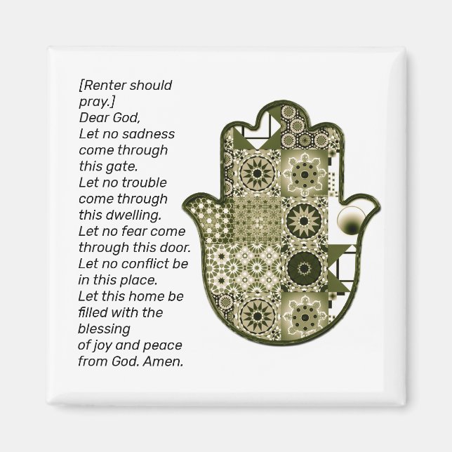 Revisit Square Khamsa Hand Magnet 2 Renter (Vorne)