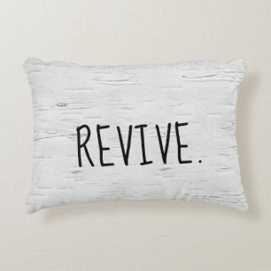 REVIVE-Text auf Birch Tree Akzent Pillow Dekokissen