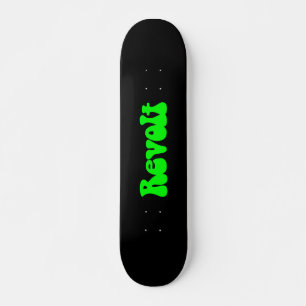 Revolte - Grün auf Schwarz Skateboard