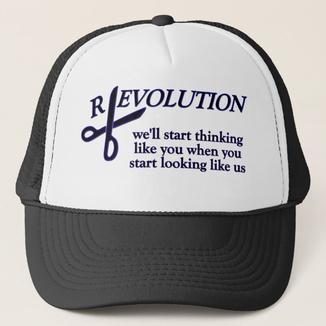 Revolution gegen Evolution Truckerkappe (Vorderseite)