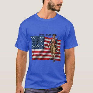 Revolutionäre Kriegs Soldat & Amerikanische Flagge T-Shirt