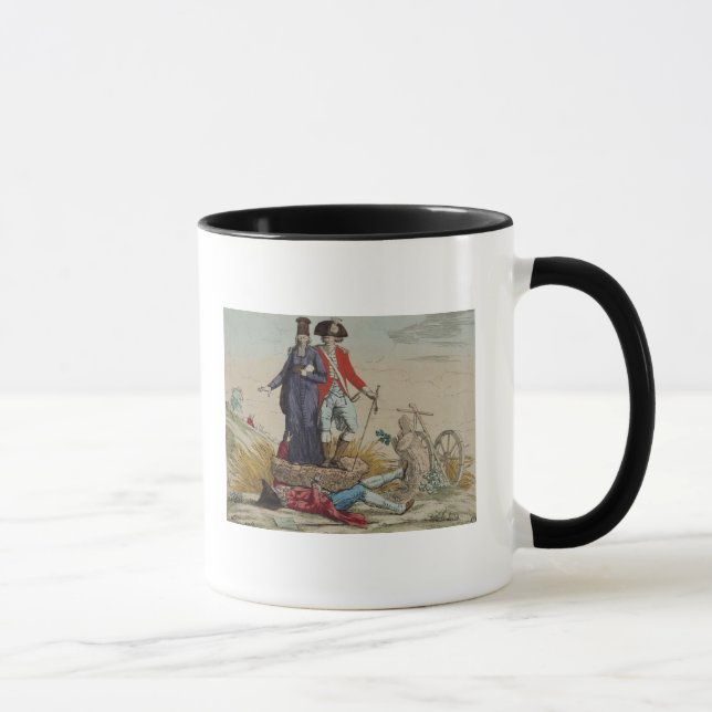 Revolutionärer Cartoon über Tithes Tasse (Rechts)