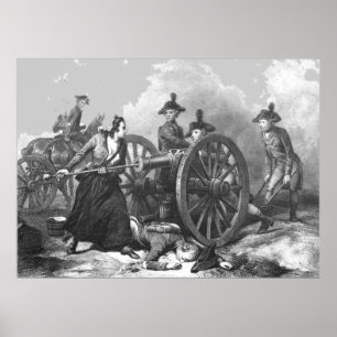 Revolutionärer Krieg Molly Pitcher Cannon Print Poster